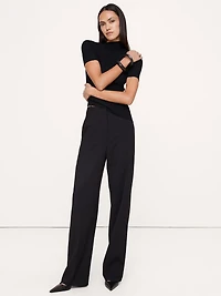 Ultra High-Rise Modern Straight Italian Lightweight Wool Pant