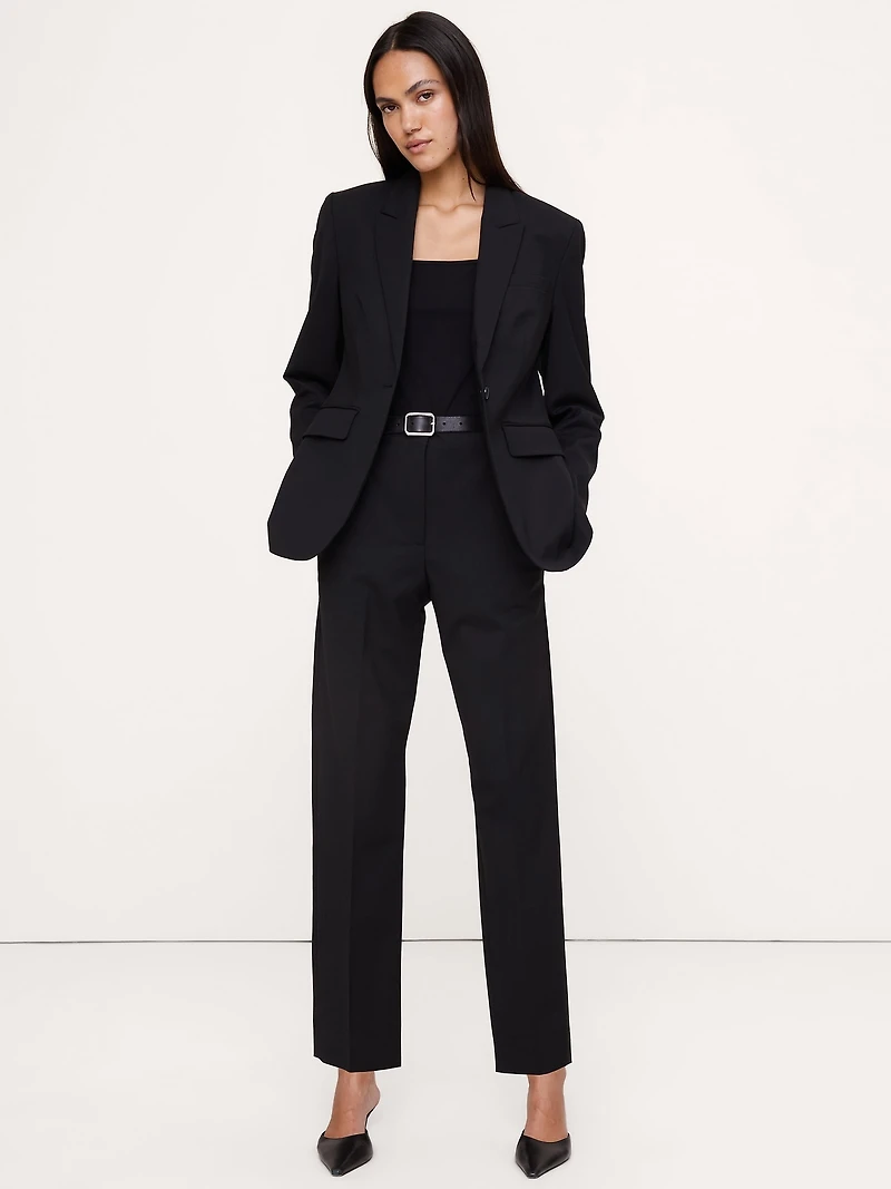 Ultra High-Rise Modern Slim Italian Lightweight Wool Ankle Pant