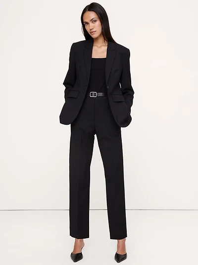 Ultra High-Rise Modern Slim Italian Lightweight Wool Ankle Pant