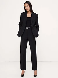 Ultra High-Rise Modern Slim Italian Lightweight Wool Ankle Pant