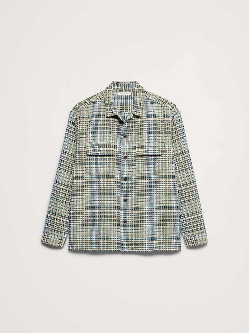 Relaxed-Fit Textured Flannel Shirt