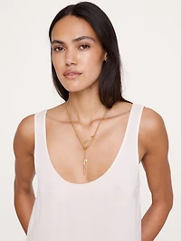 Abstract Oval Drop Necklace