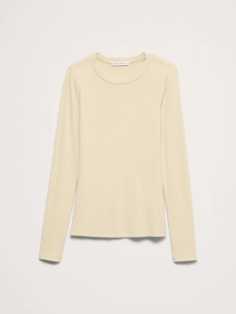 Ribbed Crew-Neck T-Shirt