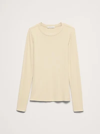 Ribbed Crew-Neck T-Shirt