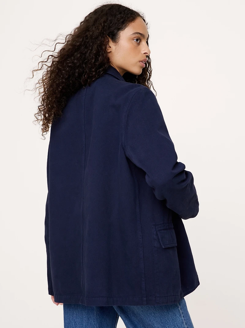 Cotton-Linen Utility Blazer