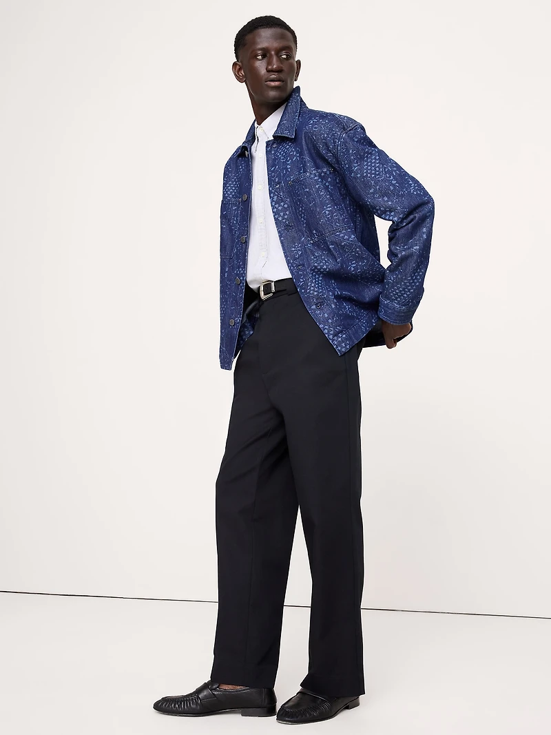 Relaxed-Fit Italian Printed Denim Overshirt