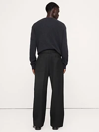 Loose Twill Belted Dress Pant
