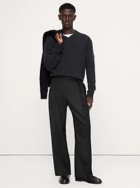 Loose Twill Belted Dress Pant