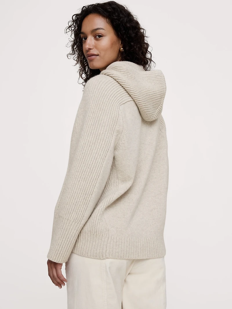 Wool-Cashmere Sweater Hoodie