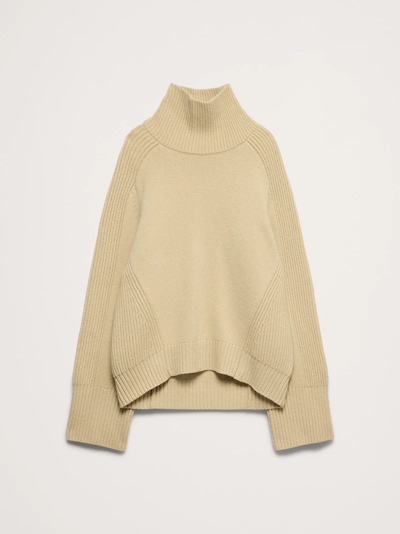 Wool-Cashmere Funnel-Neck Sweater