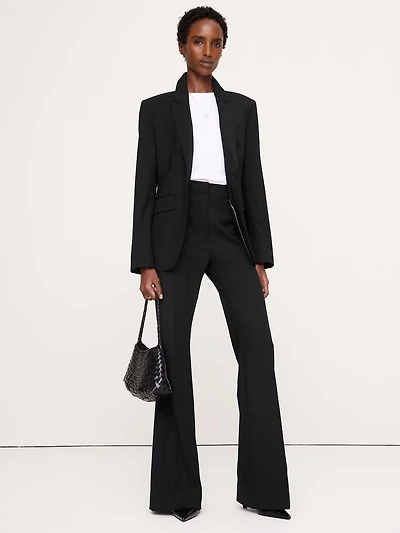 Ultra High-Rise Flare Italian Lightweight Wool Pant
