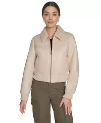 Faux Shearling Western Bomber