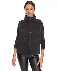 Denim Western Puffer Vest