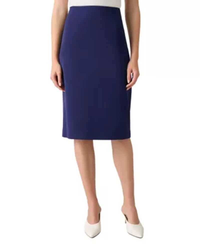 Womens's Stretch Crepe Column Skirt