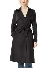 Aria Long Suede Trench Coat