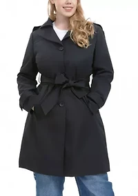 Plus Hooded Trench Coat