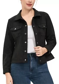Women's Faux Suede Trucker Jacket