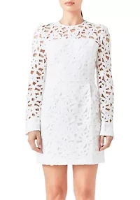 Eyelet Structured Mini Dress