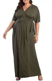 Women's Plus Indie Flair Maxi Dress with Kimono Sleeves