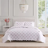 Maisy Bows 2-3 Piece All-Season Embellished Ruffle Microfiber Reversible Quilt Set