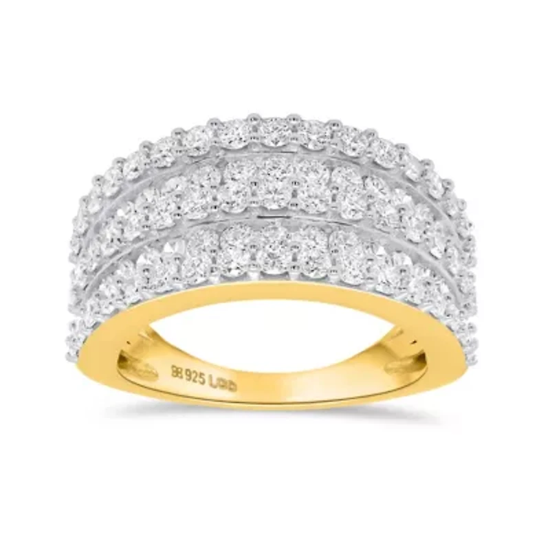 Lab Created 2CTW Grown Diamond Fashion Ring Gold Plated Sterling Silver