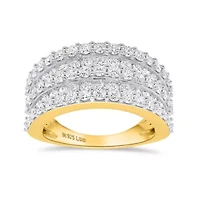 Lab Created 2CTW Grown Diamond Fashion Ring Gold Plated Sterling Silver