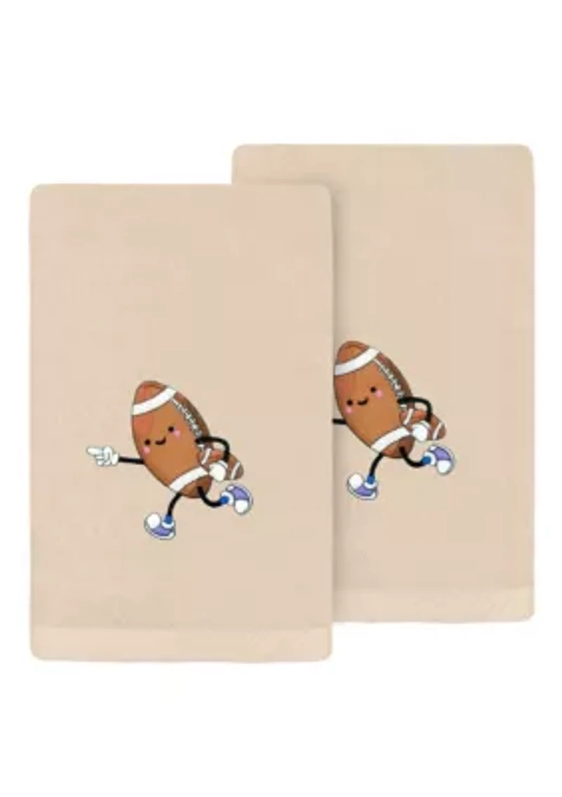Football Player Hand Towels Set of 2