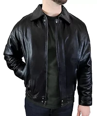 Men's Genuine Leather Bomber Jacket