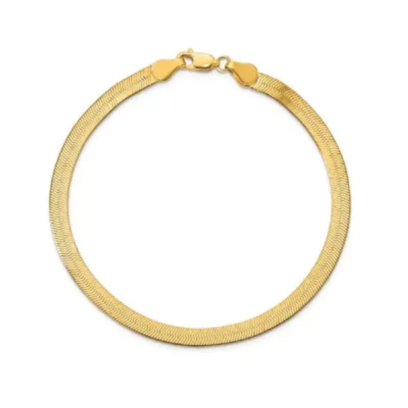 14k Gold Imperial Herringbone Chain Bracelet