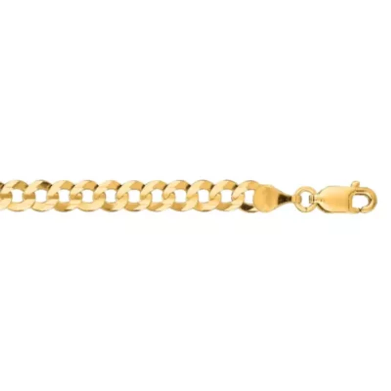 Mens 14k Gold Miami Cuban Curb Chain Bracelet