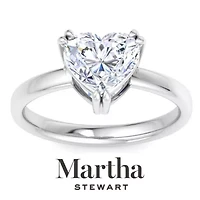 Lab Created Martha Stewart Carat Heart Shape Grown Diamond Solitaire Engagement Ring Available 14K White and Yellow Gold