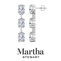 Lab Created Martha Stewart Carat Oval Shape Grown Diamond Drop Earrings Available 14 Karat White Or Yellow Gold