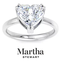Lab Created Martha Stewart Carat Heart Shape Grown Diamond Solitaire Engagement Ring Available 14K White and Yellow Gold
