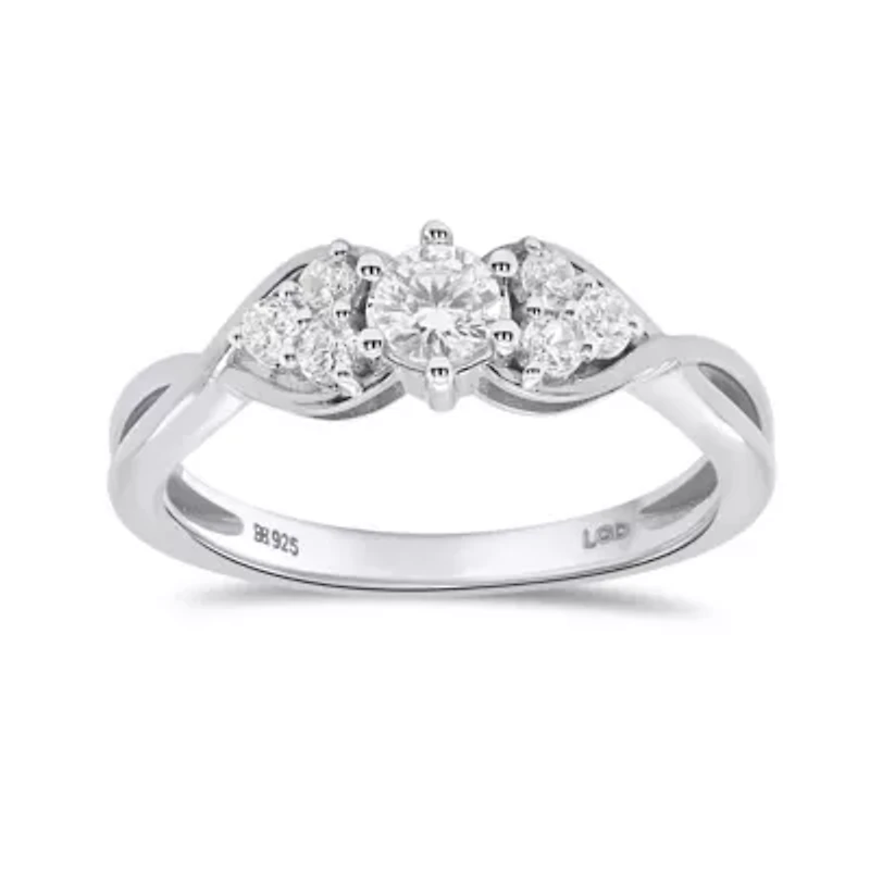 Lab Created 1/2CTW Grown Diamond Promise Ring Sterling Silver