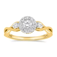 Lab Created 1/2CTW Grown Diamond Promise Ring Gold Plated Sterling Silver