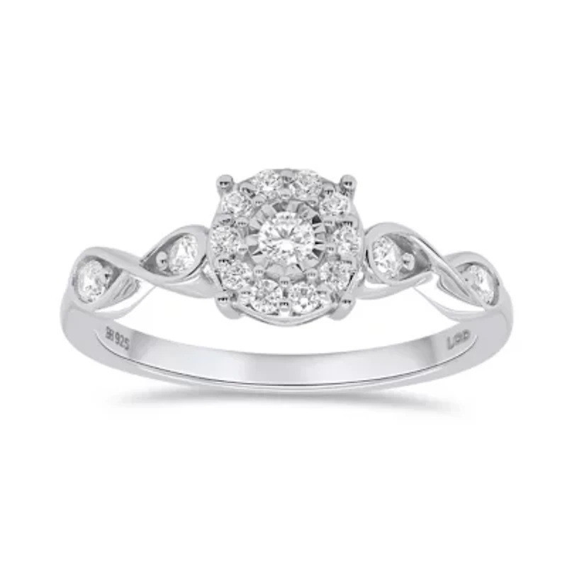 Lab Created 3/8CTW Grown Diamond Promise Ring Sterling Silver