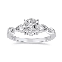 Lab Created 3/8CTW Grown Diamond Promise Ring Sterling Silver