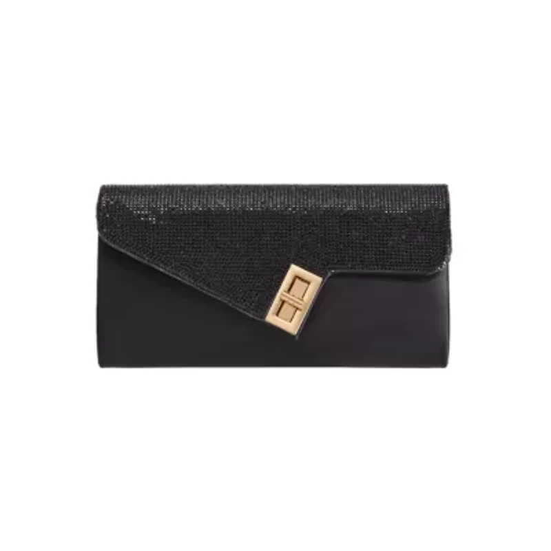 Vanessa, Chic Rhinestone And Satin Envelope Clutch Bag