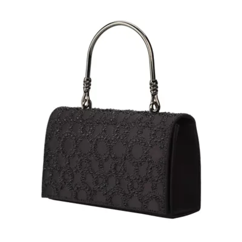 Lucy, Rhinestone Covered Satin Fabric Clutch Bag
