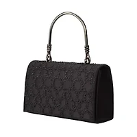 Lucy, Rhinestone Covered Satin Fabric Clutch Bag