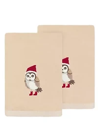 Christmas Baby Owl Hand Towels Set of 2