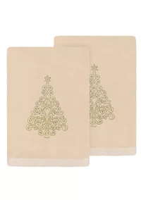 Christmas Gold Tree Hand Towels Set of 2