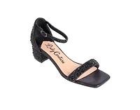 Dazzle, Block Low-Heel Rhinestone Sandal