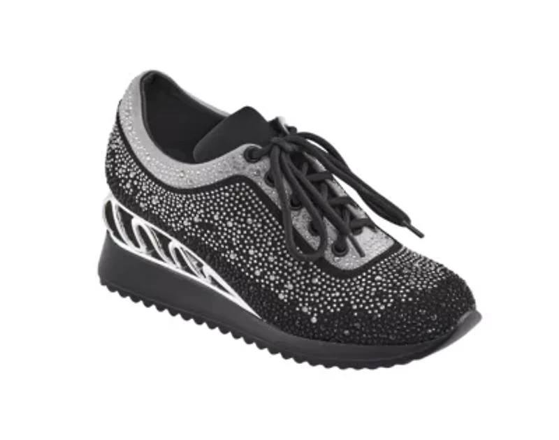 Jackpot, Glitz Fashion Athletic Sneaker On A Spring Look Wedge