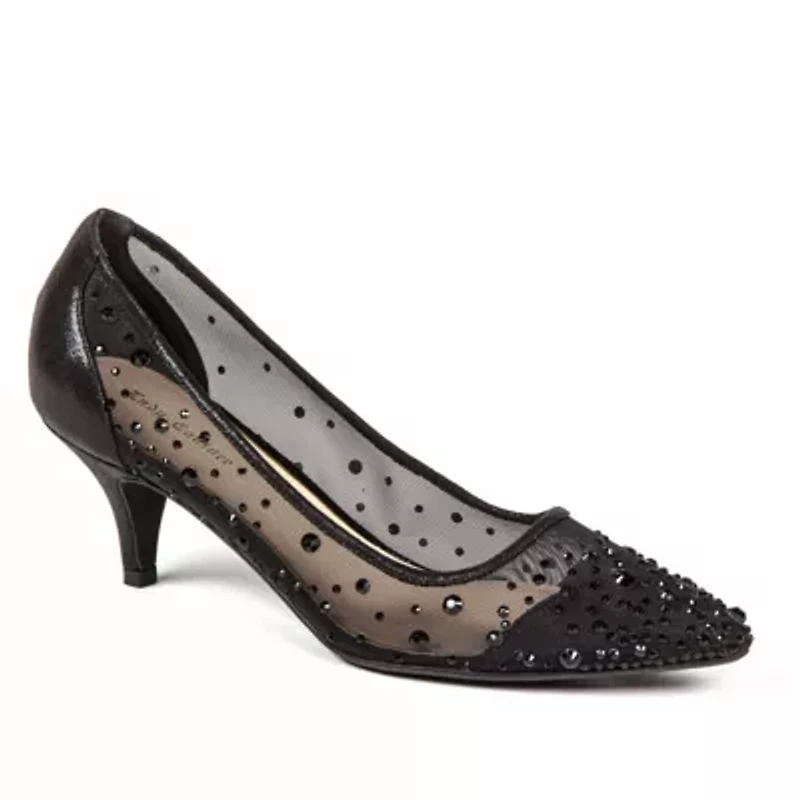 Silk, Rhinestone Mesh Dressy Pump
