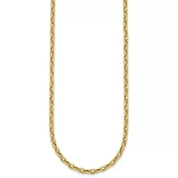 14K Yellow Gold Polished Oval Link 18-inch Necklace