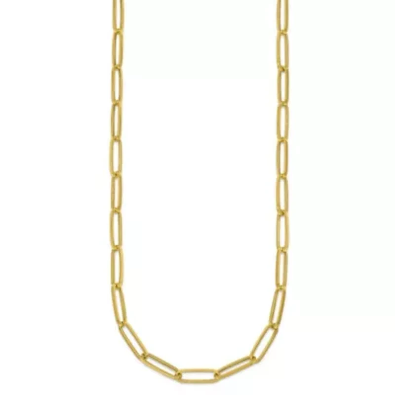 14K Yellow Gold Polished Paperclip 24-inch Necklace