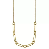 14K Yellow Gold Polished Diamond Cut Fancy Link 24-inch Necklace
