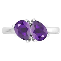 Lab Created Martha Stewart 2 Carat Amethyst Two Stone Ring Sterling Silver