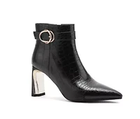 Groovy, Metallic Heel Croc Bootie
